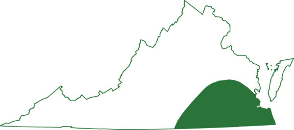 Mapa del área de distribución de la salamandra viscosa de la costa atlántica