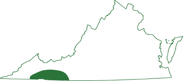 Mapa de distribución de salamandras de dos líneas de Blue Ridge