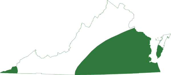 Rango de Virginia del Sapo de Boca Estrecha del Este.