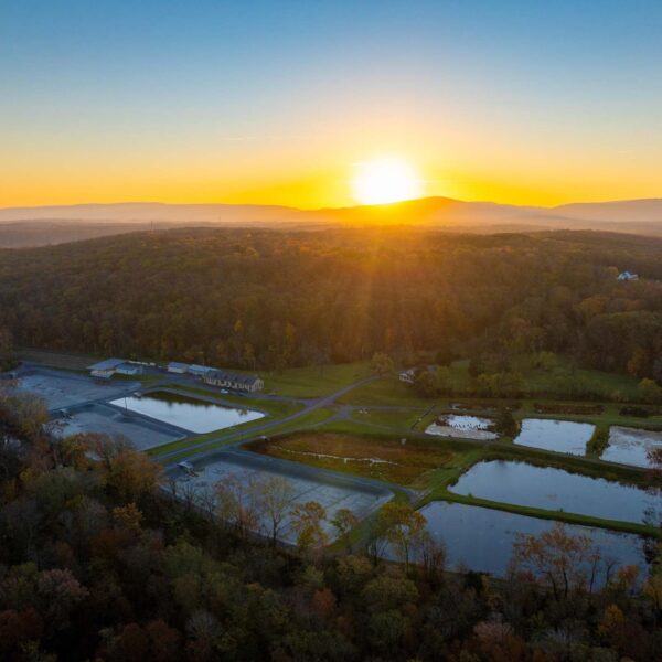Vista aérea de la piscifactoría Front Royal