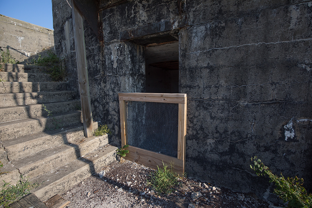 Un ejemplo de las barreras utilizadas para evitar que las aves entraran en el interior del fuerte
