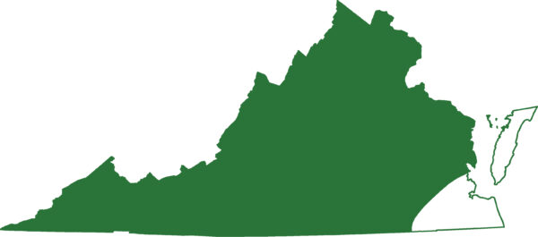 La salamandra roja del norte se encuentra en todo Virginia, excepto en las islas barrera y una pequeña región de la región más sureste de Virginia