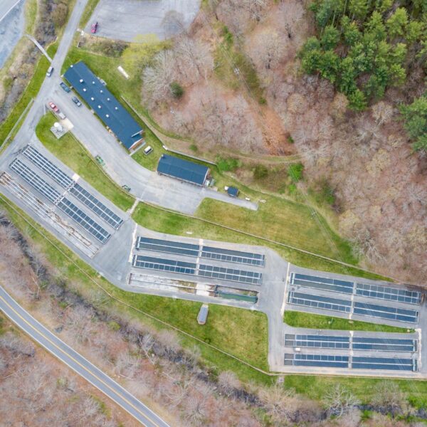 Vista aérea de la piscifactoría Paint Bank