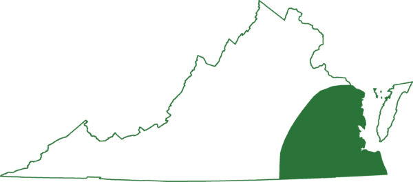 Mapa del área de distribución de un amphiuma de dos dedos