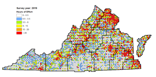 Un mapa del esfuerzo acumulado de VABBA2 en 2019