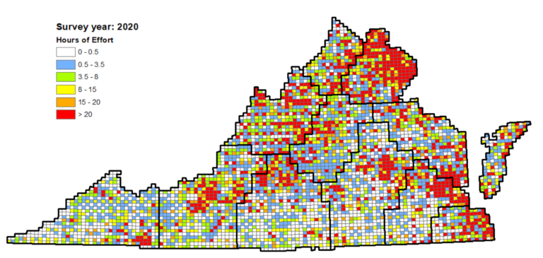 Un mapa del esfuerzo acumulado de VABBA2 en 2020