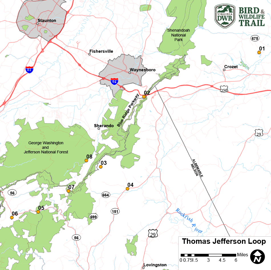 Haga clic para abrir el PDF del mapa de Thomas Jefferson Loop