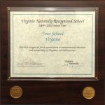 La imagen es de la placa de madera Virginia Naturally