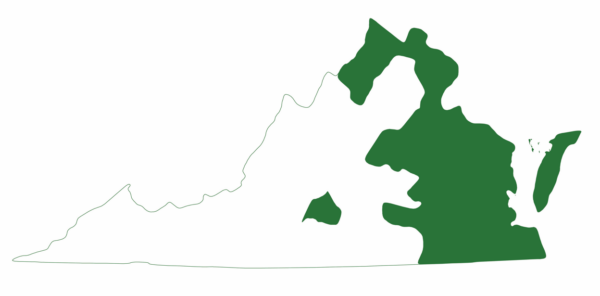 El cooter de vientre rojo del norte se encuentra en el extremo oriental de Virginia